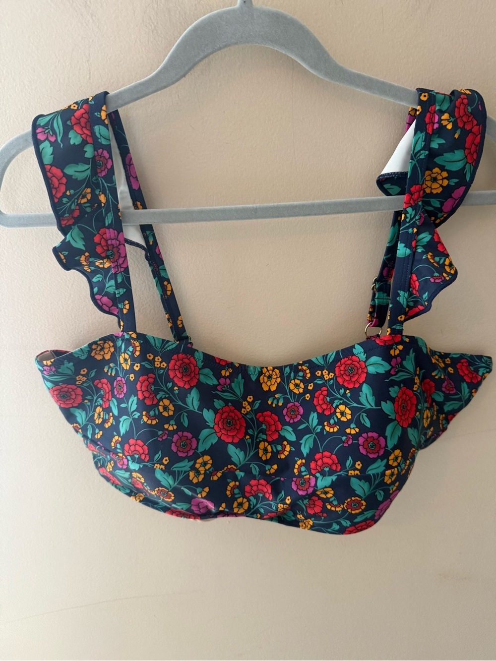 Summersalt The Ruffle Oasis Bikini Top floral size 16 top only